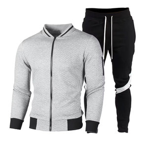 Conjunto Deportivo de Felpa con Cierre para Hombre, 100% Algodón, de Primera Calidad, Cómodo, Transpirable, de Color Sólido, para Invierno, el Más Vendido del 2024 - Product Image 1
