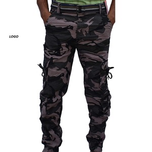 Pantalón Cargo de Color azul liso para hombre con múltiples bolsillos 100% algodón Venta caliente pantalón en blanco al aire libre Casual para correr pantalones Cargo para hombre - Product Image 4