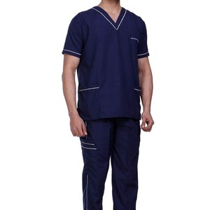 2025 Costumes de gommage d'allaitement pour hommes avec logo personnalisé avec uniformes d'hôpitaux en tissu tricoté de poche pour hommes - Product Image 5
