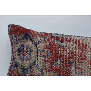 Multicolor Vintage Pattern Wool <b>Pillow</b> 12x48 Inch Decorative Cushion Woven Kantha Patchwork Technique - Product Image 2
