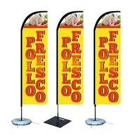 Nouvelles drapeaux à plumes populaires, support de bannière personnalisé avec impression numérique pour la publicité extérieure dans les jardins et le long des routes