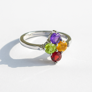 แหวนเงินแท้ 925 ชุบโรเดียม ประดับพลอยหลายชนิด รับรองโดยบุคคลที่สาม ดีไซน์ทันสมัย เหมาะสำหรับเป็นแหวนหมั้น แหวนแต่งงาน หรือของขวัญวันครบรอบ - Product Image 2