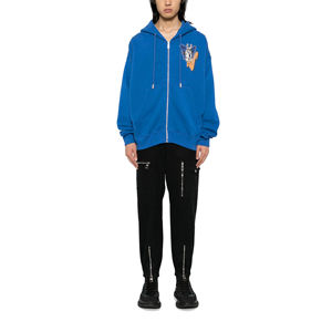 Alta calidad invierno ácido lavado desgastado polar 100% algodón Hip Hop Streetwear Sudadera con capucha hombres venta al por mayor Logo cremallera frontal - Product Image 2