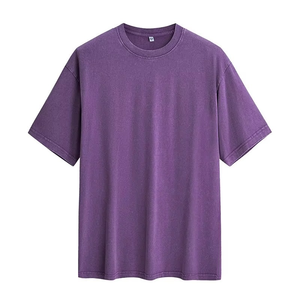 Camiseta lavada pesada Cuello redondo Algodón Oversize Camiseta de manga corta para hombre Camiseta de manga corta Vintage para hombre - Product Image 1