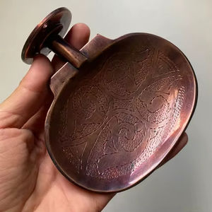 Antique brass <b>soap</b> wall mounted <b>dish</b>, embossed metal pattern, vintage style, available at wholesale prices - Product Image 1