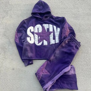 Ensemble sweat à capuche et pantalon de survêtement vintage pour hommes, brodé sur mesure 100% coton, survêtement d'hiver des fabricants en gros - Product Image 5