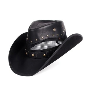 Sombrero de vaquero occidental de cuero auténtico para hombre y mujer de diseñador, gorra transpirable para el sol, Gorras Para Hombres/gorras casuales para hombre - Product Image 5