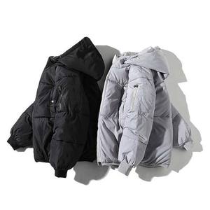Veste matelassée en toile imperméable personnalisée à deux tons, décontractée d'hiver, col montant avec fermeture éclair, réversible, taille XS, service OEM - Product Image 2