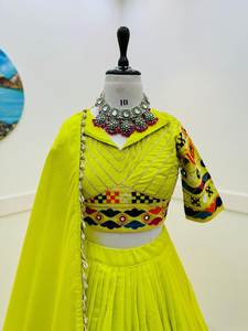 Último diseñador pesado algodón bordado espejo trabajo Lehenga Choli por FabZone - Product Image 5