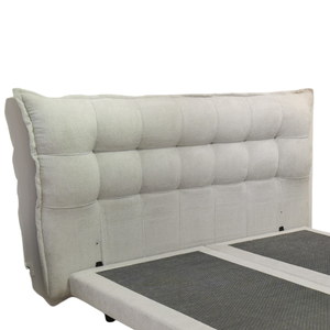 Base de lit de luxe en acier avec tête de lit confortable et haut de gamme, design capitonné profond avec dossier ailé pour chambre à coucher - Product Image 4