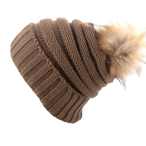 Bonnet d'hiver unisexe réglable en tricot épais à carreaux avec trou pour queue de cheval, bonnet de ski extensible uni pour chignon haut et désordonné - Product Image 1
