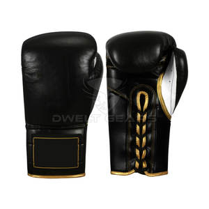 Gants de boxe professionnels en cuir PU avec logo personnalisé avec lacets pour l'entraînement et le combat dans les arts martiaux - Product Image 1