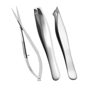 Prix de gros des pinces à sourcils aiguisées à la main ciseaux à ressort artisanaux poignée antidérapante pince à épiler à pointe inclinée et pointue - Product Image 6