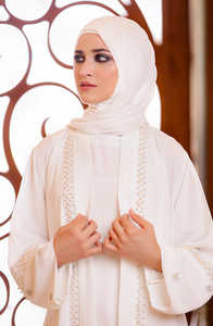 WHITE SPIRIT ABAYA pour femmes modestes grande taille vêtements islamiques OEM ODM couleurs personnalisables tailles élégant Niqab Abaya soie - Product Image 3