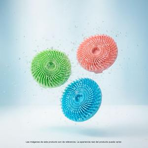 Exfoliant corporel en silicone pour adultes, multi-usages, poils doux, poignée ergonomique circulaire, brosse de douche, massage, rose, vert, bleu - Product Image 4