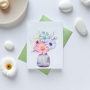 การ์ดอวยพรกระดาษงานฝีมือแบบเวียดนามการ์ดประดับดอกไม้เป็นของขวัญ-GF013 - Product Image 2