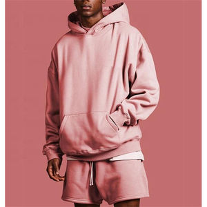 Vente en gros Ensemble short et sweat à capuche Ensemble de sweat à capuche brodé de couleur unie pour hommes - Product Image 6