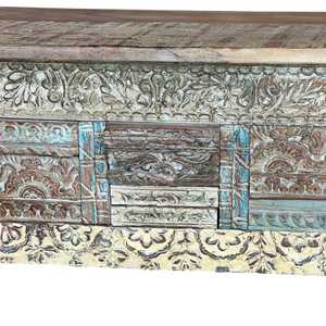 Handmade Carved Wooden <b>Console</b> Solid Wood <b>Rustic</b> Design Living Room Furniture - Product Image 4
