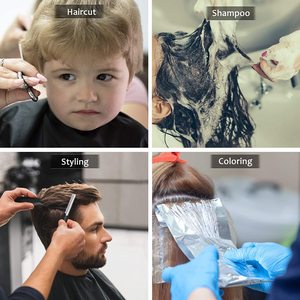 Venta al por mayor caliente respetuoso con el medio ambiente poliéster satén capa de peluquero profesional impermeable portátil duradero corte de peluquería - Product Image 6