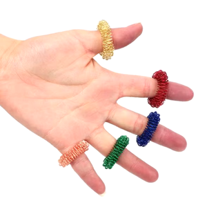 Anillo y pulseras para masaje de dedos Fidget, anillos Fidget para aliviar la <span class=keywords><strong>ansiedad</strong></span>, <span class=keywords><strong>acupuntura</strong></span>, masajeador de dedos, anillos sensoriales puntiagudos - Product Image 4