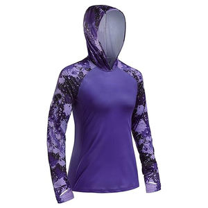 Femmes UPF 50 + UV Protection solaire à manches longues sweats à capuche et masque Jersey léger séchage rapide respirant trou de pouce chemises de pêche - Product Image 4