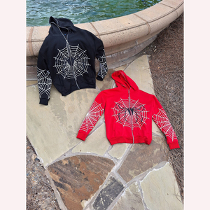 Unisex Spider Hoodie <b>Jacket</b> with Zipper Personalized Printing Service - Product Image 5