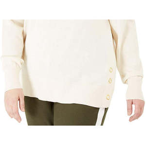 Cardigan Casual da Donna Michael Kors con Bottoni a Pressione, Maglione Bianco Traspirante con Stampa a Righe, Taglia XL per Autunno e Primavera - Product Image 3