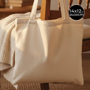 Cotton Shoulder Tote <b>Bag</b> 14 12 (35 30 Cm) Natural Blank Durable Recyclable for Food Advertising Heat Transfer <b>Medium</b> - Product Image 1