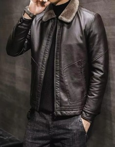 New Thick PU Leather <b>Jacket</b> Winter Autumn <b>Men's</b> <b>Jacket</b> Fashion <b>Fur</b> Collar Windproof high quality Warm Coat <b>jacket</b> <b>for</b> <b>men</b> - Product Image 2