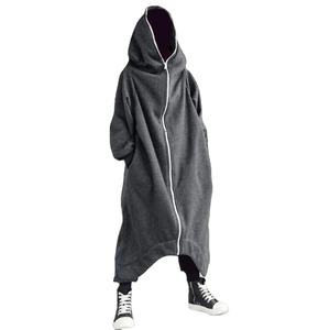 Autumn Winter Maxi Zipper Pullover Top All-Match Oversize Fleece Sweatshirt Plain Hood Leisure <b>Jogging</b> Basic Top Men's Sets - Product Image 1