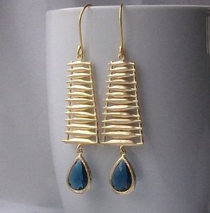 Pendientes de Latón Ligeros Hechos a Mano con Piedras, Elegantes para Mujeres y Niñas - Product Image 1