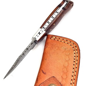 Cuchillo Plegable de Bolsillo de Acero de Damasco Hecho a Mano de Grado Industrial de Alta Calidad para Caza y Exteriores con Mango Personalizado, 1 Año de Garantía - Product Image 4