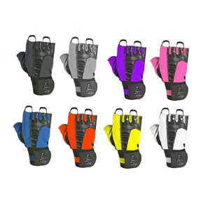 Guantes deportivos unisex de cuero genuino con medio dedo para levantamiento de pesas y ciclismo para uso deportivo en el gimnasio - Product Image 5