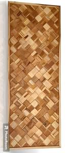 Décoration murale de luxe en bois de teck massif | 50x100cm Art artisanal - Product Image 3