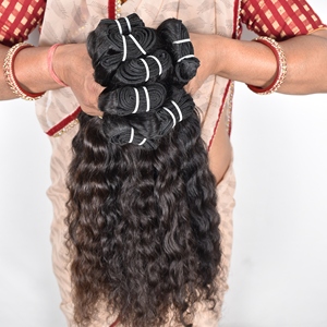 Fournisseur indien Extension à cuticule alignée Cheveux humains frisés du temple indien du sud de l'Inde Usine à bas prix de gros - Product Image 6