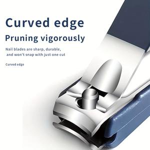 Coupe-ongles de haute qualité, neufs, anti-éclaboussures, avec lame incurvée en acier inoxydable, boîte de rangement pour ongles, design attrayant - Product Image 4