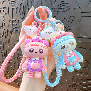 Lindo Llavero de Panda con Nube, de PVC y Acrílico, con Recubrimiento Líquido, Porta Llaves de Plástico - Product Image 2