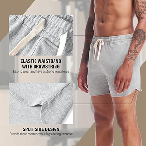 <b>men</b> fleece <b>shorts</b> cotton soft fabric elastic waist casual <b>lounge</b> gym summer comfort daily use apparel - Product Image 2