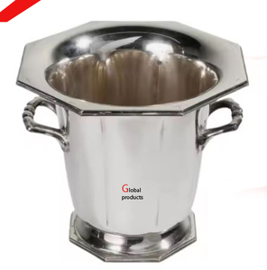 Nueva forma redonda de acero inoxidable de metal acabado en plata hecha a mano para restaurante y bar de hotel - Product Image 3