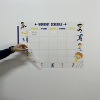 Réutilisable 1 effaçable à sec calendrier d'entraînement planificateur de Fitness tableau électrostatique Durable polystyrène matériel tableau blanc Surface statique