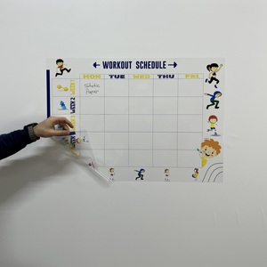 Reutilizable, 1 horario de entrenamiento de borrado en seco, planificador de Fitness, tablero electrostático, Material de poliestireno duradero, superficie de pizarra blanca estática - Product Image 6