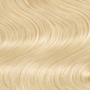 Pour les extensions de cheveux Genius Weft # 60 mèches de cheveux vierges russes blond platine 12A, lisses, à clipser, avec trame plate souple - Product Image 2