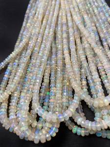 Cuentas Rondelle facetadas de ópalo etíope de 4-5mm aprox. Para hacer joyas, cuentas de hueso de concha de piedras preciosas y cuentas de Coral - Product Image 2