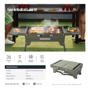 Barbecue portable pliable Porodo Lifestyle, barbecue à assise, barbecue d'extérieur - Product Image 6