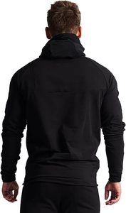 Wholesale Custom <b>Hoodies</b> for Men Hot Sale Casual 100% Cotton Fleece Jacket with Solid Pattern Blank Hooded Men's Jacket - Product Image 2