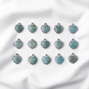 New Fashion Jewelry Heart <b>Aquamarine</b> Gemstone Gold Electroplated Charm Pendant Handmade Faceted Gemstone Charm Wholesale Jewelry - Product Image 1