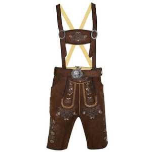Lederhosen Ligeros de Ante para Hombre, Estilo Bávaro Alemán, con Bordado, Transpirables, Resistentes al Viento, para el Festival de Oktoberfest, con Botones Centrales, para Verano - Product Image 2