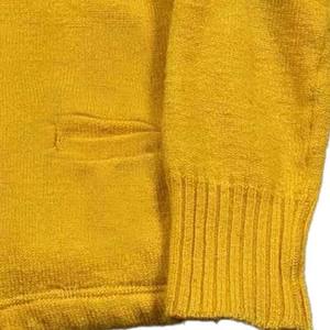Women's Solid Light Yellow V-Neck Superfine Merino Wool Plus Size Breathable Sweater High Quality OEM Custom Winter Fashion - Product Image 4