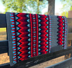 Western Show Horse Saddle Blanket Diseño de Nueva Zelanda Manta de sillín de lana hecha a mano Top Wool Saddle Pad Size - Product Image 1