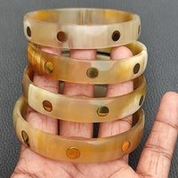 Corne de buffle naturelle fabriquée à la main avec Malachite Gemstone Manchette Bracelet Bracelet Style Designer Bijoux De Mode Cadeau Pour Femmes Fille